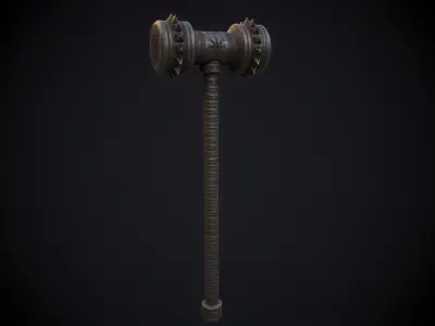 Medieval Hammer Low-poly 3D model buy