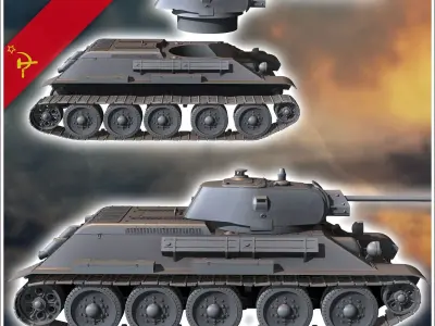 T-34-57 M1941 - Soviet army WW2 Second World East front Ostfront 3D print model