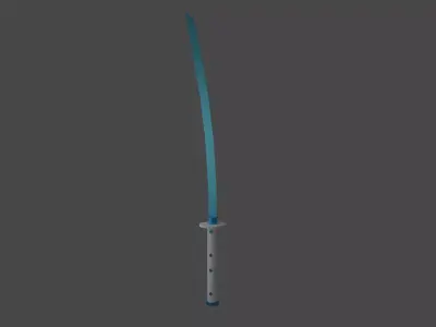 blue katana 3D model