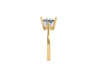Solitaire Princess Ring 3D print model get