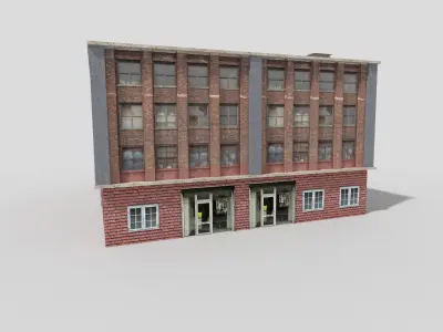 Industrial Building Low-poly 3D model shop