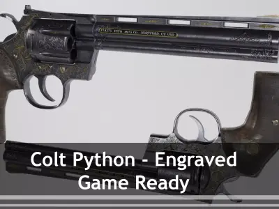 Colt Python - Engraved Low-poly 3D model
