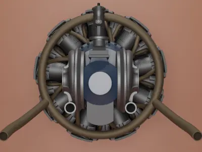 PW R2800 Double Wasp Engine 3D model