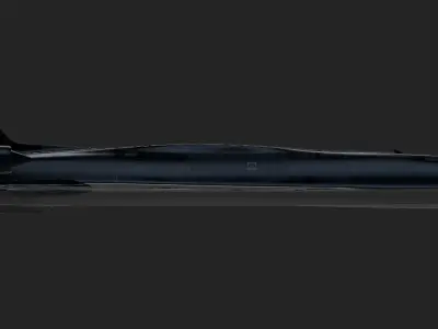Sci-Fi Airplane supersonic futuristic turbojet jet aircraft 3D model