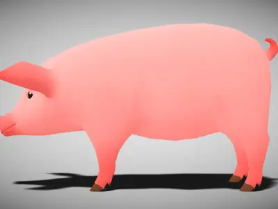 Pig - Stylized Low-poly 3D model