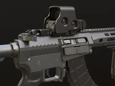 Assault Rifle 762x39 Low-poly 3D model