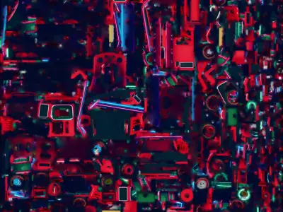 Cyberpunk Holiday Locomotive 3D Model Neon Steam Engine Low-poly 3D model