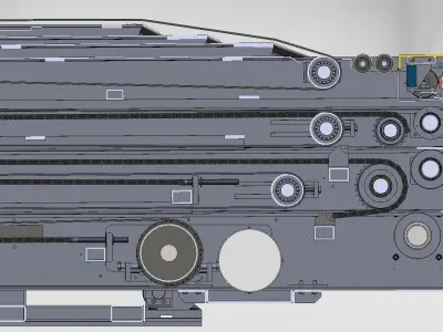 3D design of four-section telescopic belt loading conveyor 3D model