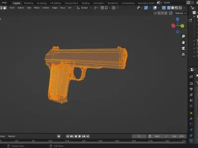 Hand Gun pistol Free low-poly 3D model