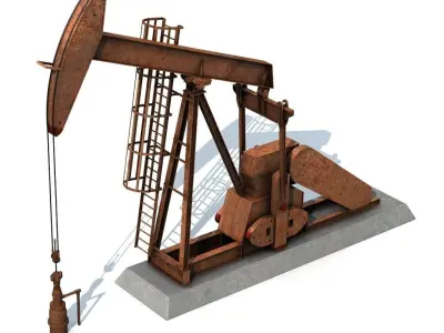 Rusty Pumpjack Oil Well 3D model