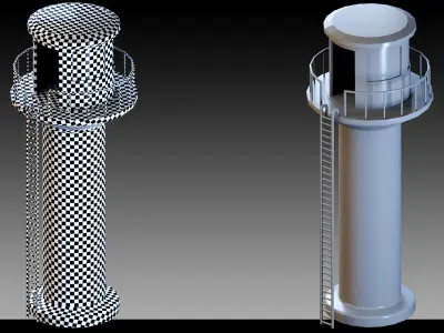 15- Watch towers Low-poly 3D model