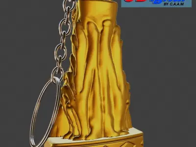 Llavero gold keychain with queen 3D print model