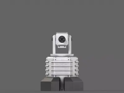 PBR Turret Gun 03 White Low-poly 3D model