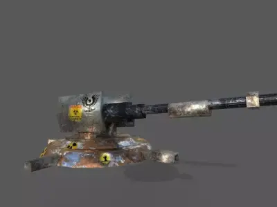 gun ready to face zombies low poly game ready  Low-poly 3D model