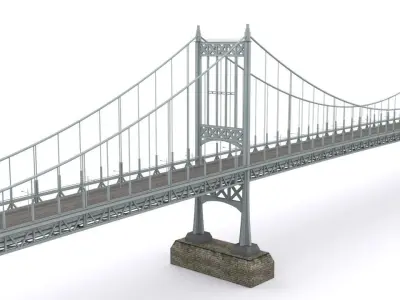 Triborough bridge  Low-poly 3D model