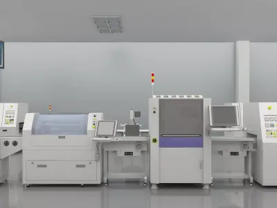Factory production line 3D model get
