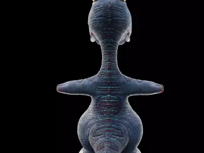 Cute cartoon dinosaur 3D model