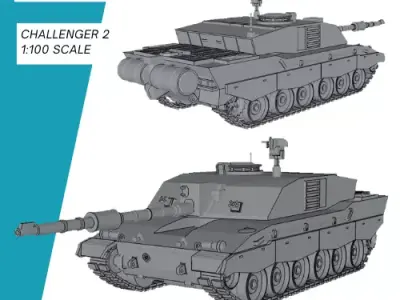 Challenger 2 MBT NATO Grossbritannien 3D print model