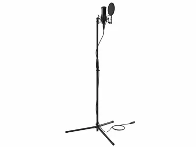 Microphone Collection with Stand 3D model