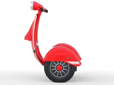   Modern Electric Retro  Vespa Segway  Red 3D model