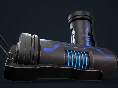 Sci-Fi Flashbang Grenade Low-poly 3D model