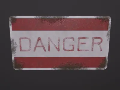 Danger sign 3D Model Low-poly 3D model