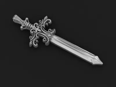  Filigree Sword Pendant  3D print model