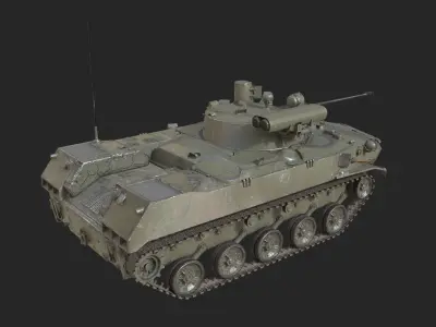 5 coatings of Russian BMD-2M airborne infantry fighting vehicle Low-poly 3D model