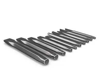 SO 10pc Punches and chisels set PPC100AK Low-poly 3D model