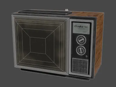Retro television CHAYKA-74 Low-poly 3D model