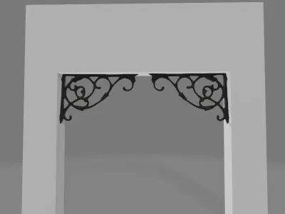 Antique Decorative Iron Bracket - 4K PBR Low-poly 3D model