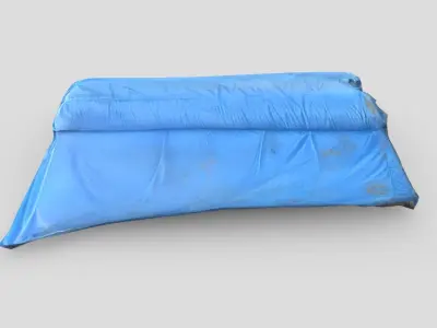 Folded Blue Tarp 3 Low-poly 3D model