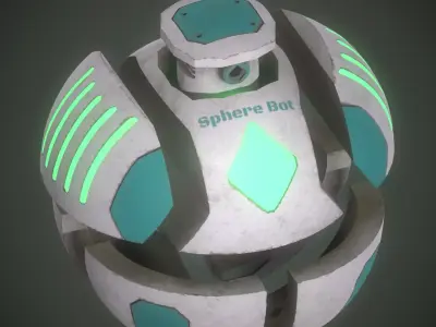 Sphere Bot Sci-Fi Low-poly 3D model