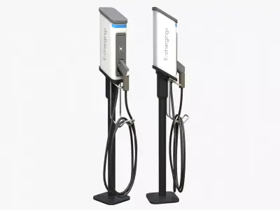 EV Charging Station Low-poly 3D model