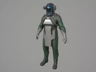 Scientist Space Game-Ready Low-poly 3D model
