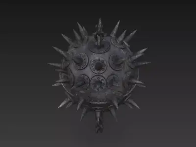 Vintage Naval Sea Mine  WWII Spiked Underwater  3D model