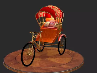 Chinese rickshaw   3D model shop