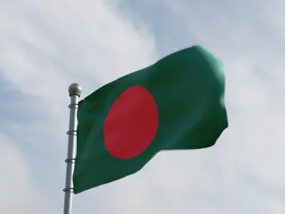 Animated Bangladesh Flags  3D model