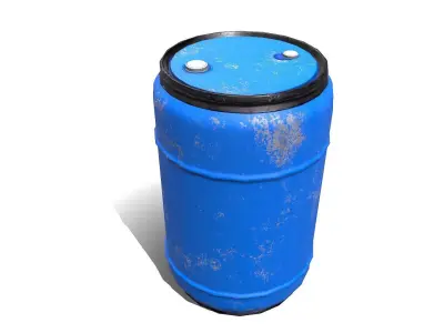 Plastic Barrel Low-poly PBR Free low-poly 3D model