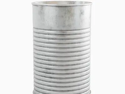 Tin Can Set Low-poly 3D model