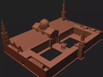 Historic Great Mosque Damascus Architectural Free 3D model