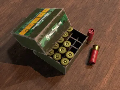 12x70 shot shells Low-poly 3D model