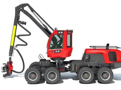 Forestry Wheeled Harvester 3D model