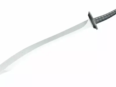 Curved sword 16 Low-poly 3D model