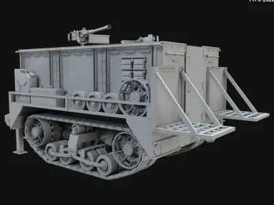Military Carriage-clay version-1 3D model
