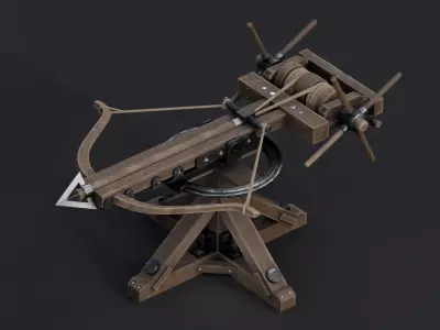 Medieval Siege Weapon - Ballista Low-poly 3D model