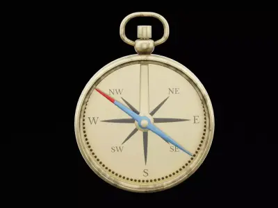 Navigational Compass Low-poly 3D model