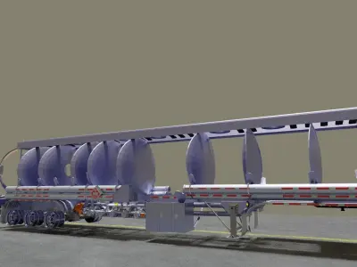 12500 gallon aluminum tri-axle petroleum tanker 3D model