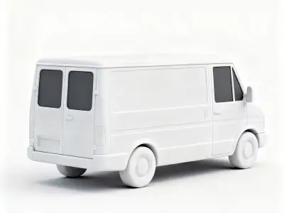 Stylized Delivery Van 3D Model  Low-poly 3D model