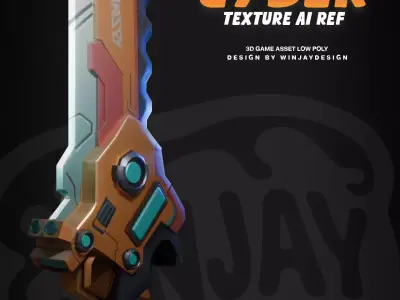 FREE Dagger - Game asset Low poly AI texture - Free 3D model Free low-poly 3D model